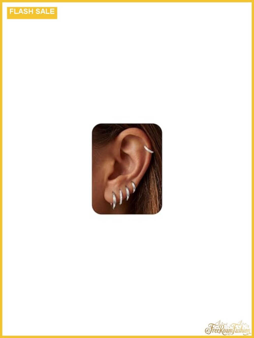 5 Pairs Gold Plated Small Huggie Hoop Earrings CZ for Women Stacking